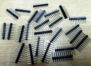 25x 10-fach 0,1" 2,54 mm einreihige Leiterplatte Stiftleiste Steckerleiste  - Bild 1 von 3