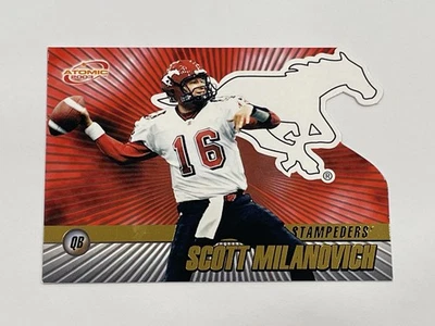 2003 Pacific Atomic CFL Football Gold #/175 - Scott Milanovich - Stampeders - Image 1 of 2