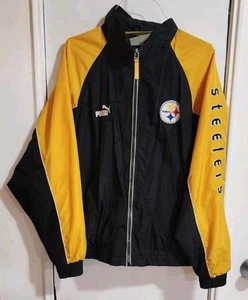 Mens Puma Team NFL Pittsburgh Steelers Zip-Up Jacket Big Logo Medium - Picture 1 of 9