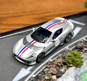 EY TOC 1:64 Silver Stripe 812C Coupe Racing Sports Model Diecast Display Car  - Picture 1 of 5
