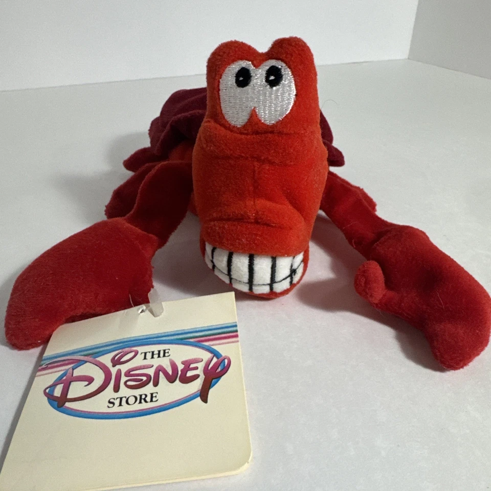 Disney Little Mermaid Sebastian The Crab 8 Inch Bean Bag Plush Toy MWT