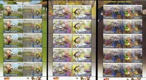 3 Full Sheets of Children Hobbies Malaysia 2012 Football Cartoon Animation - Picture 1 of 4