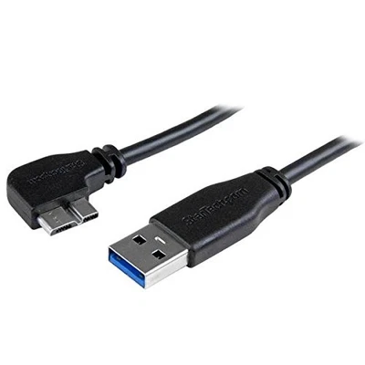 Startech 1m 3 Ft Slim Micro Usb 3.0 Cable - M/m - Usb 3.0 A To Left-angle Micro - Image 1 of 4