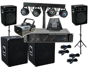 DJ Komplett Set 18.1 PA Anlage Nebel LED Licht Verstärker Musikanlage Mixer - Bild 1 von 21
