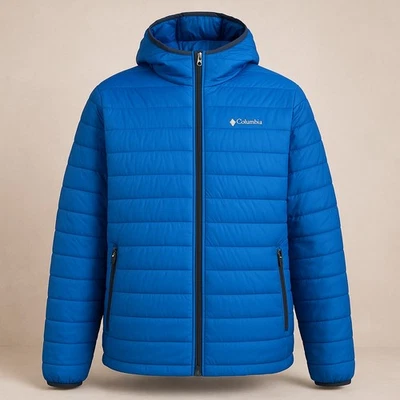 Columbia Powder Lite Jacket Hooded Puffer Cobalt Blue Mens XXL Winter Packable - Image 1 of 4