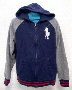 POLO Ralph Lauren Youth Boys LARGE 14-16 Full-Zip L/S HOODIE Big Pony Embroidery - Picture 1 of 6