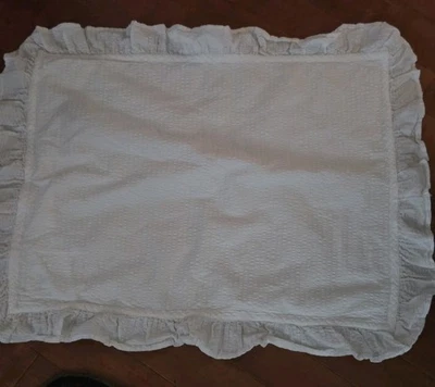 Almohada de piqué de algodón blanco RL Ralph Lauren talla estándar Foto 1 de 3