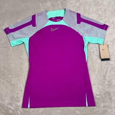 Camisa de fútbol Nike para mujer pequeña púrpura verde calce ajustado ligera transpirable NUEVA Foto 1 de 4