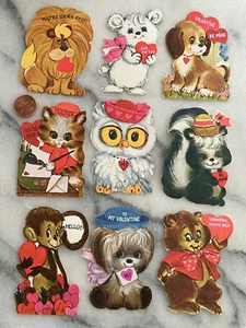 Vintage Valentine Card Lot Hallmark 70's Animals Unused No Envelopes Skunk More! - Picture 1 of 1