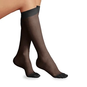 Lot 18 60 Pairs Basic Editions Sandalfoot Knee Highs Nude Jet Black Queen Size - Picture 1 of 10