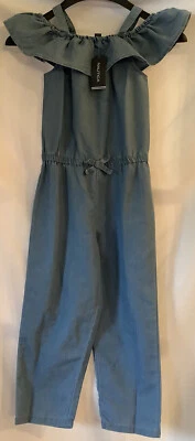 Pantalón Mameluco Nautica Niñas Denim Cambray Nuevo con Etiquetas $44 Pequeño 6/7 Niña’s Verano Foto 1 de 4