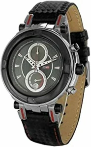 D.Factory Chronograph Silvertone & Black Mens Watch DFU016ZBB - Picture 1 of 1