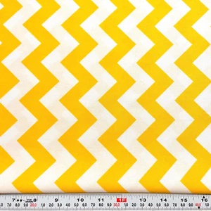 Chevron by Riley Blake Designs 2012 Yellow White Cotton Fabric Remnant 13" x 43" - Picture 1 of 2
