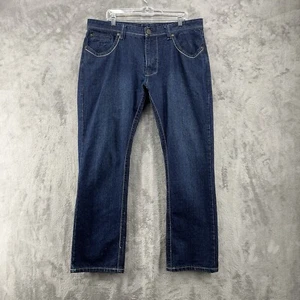 Beneli Jeans Mens 40x31 Blue Straight Embroidered Hip Hop Designer Preppy - Picture 1 of 21