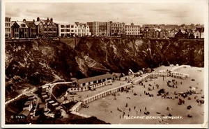 Tolcarne Strand Newquay, Luftaufnahme, Vintage Postkarte RPPC UU1 - Bild 1 von 2