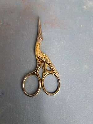 Gingher Gold-plated Stork Embroidery Scissors  (Italy) - Image 1 of 3