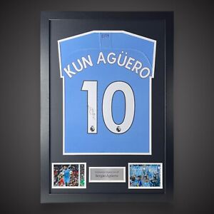 Sergio Aguero Hand Signed And Framed Manchester City Football Shirt £279