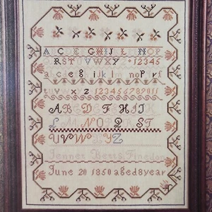 Threads of Gold Jennet Betts Finedon Sampler Reproduction Alphabet Cross Stitch - Picture 1 of 4