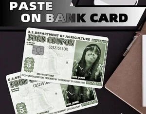 FUNNY Chappelle Rick James Food Stamp Credit/Debit Card Sticker/Skins 4pk PVC - Picture 1 of 9