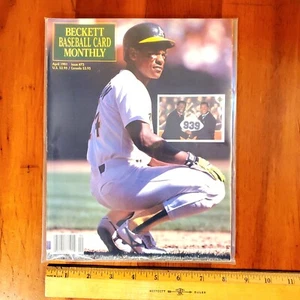 Beckett BASEBALL Card Monthly Magazine 73 April 1991 Rickey Henderson Cover NF+ - Imagen 1 de 4