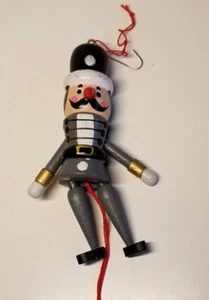 Vintage Wooden Toy Soldier Painted Pull Toy / Ornament - Picture 1 of 11