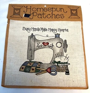 Homespun Aufnäher Quilten Nähen Patch Set "Beschäftigte Hände machen glückliche Herzen" - Bild 1 von 3