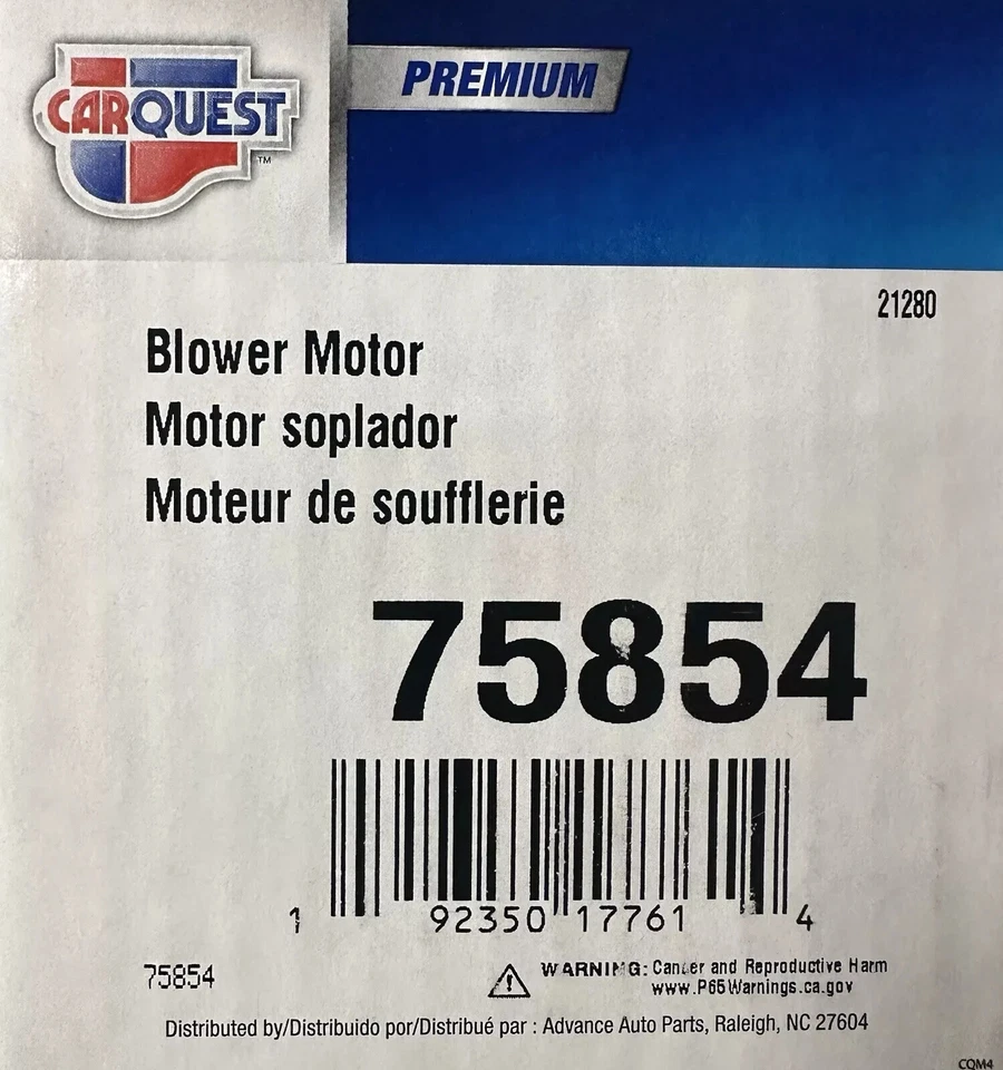 CARQUEST Cooling 75854 - Motor soplador HVAC FORD, MAZDA, MERCURY Foto 1 de 1