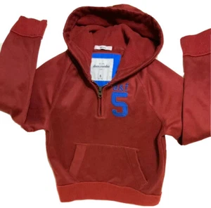 Boy’s Girl Albercombie Hooded Jacket Size Small Burgundy Blue Pullover Children - Picture 1 of 3