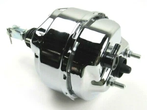 Universal 8" Dual Diaphragm Bendix Style Brake Booster Chrome B10609C - Picture 1 of 3