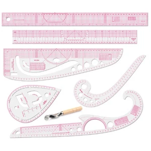 7pcs Sew French Curve Metric Ruler Multifunction Sewing Dressmaking Tailor Tool - Picture 1 of 5