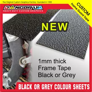 RUBBER FRAME Grip Tape GREY A4 size YZ CR KX RM KTM HUSQVARNA GASGAS SHERCO - Picture 1 of 5