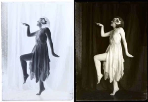 photo NEGATIF verre NU EROTIQUE  1900  / 13 x 17.5 cm / 42 /  risque sexy nude - Bild 1 von 3