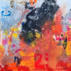 INFORMALE -NO VEDOVA SCIALOJA- mista su tela 60X60 - 0107 BELLISSIMA RhenArtist - Foto 1 di 1