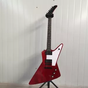 Guitarra Eléctrica Explorer Roja Transparente Cuerpo Sólido Negro Palisandro Diapasón - Imagen 1 de 7