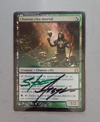 ☼ MTG Chamán rito mortal FOIL Signed (Deathrite Shaman) Magic the Gathering  ☼ - Imagen 1 de 2
