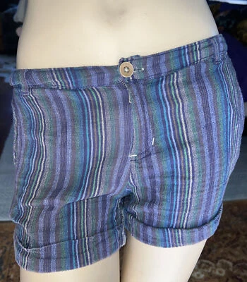 NEW Roxy Women's Oceanside Striped Shorts, Blue size XS 25 - Image 1 of 3