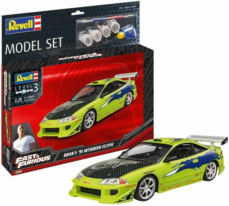 Revell Fast & Furious Brian's Mitsubishi Eclipse 1:25 Plastica Model Kit - 67691 - Immagine 1 di 4