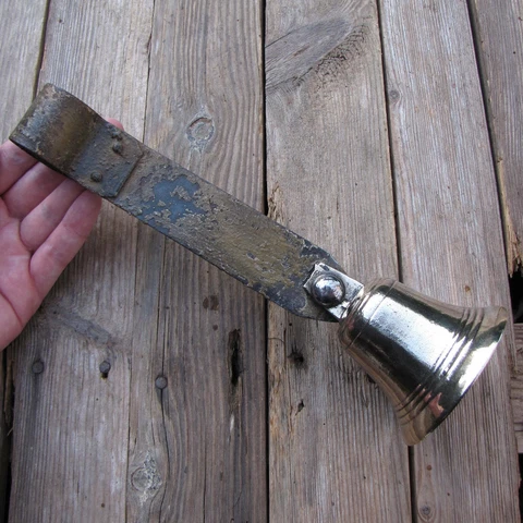 Antique Brass and Steel Shop / Servant / Butler Door Bell Entrance Cover