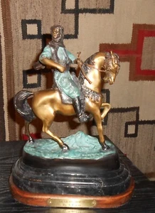 Skulptur Bronze Figur, Orientalist, "Araber auf Pferd" nach Antoine-Louis Barye - Bild 1 von 6