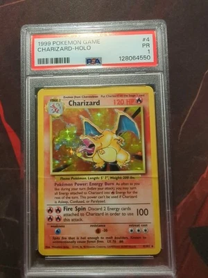 PSA 1 Charizard Holo Base Set Unlimited 4/102 Pokémon 1999 - Image 1 of 2