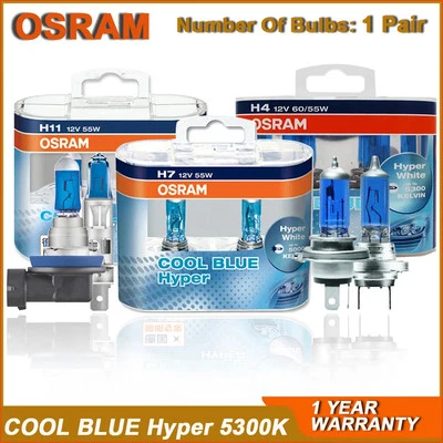 OSRAM H7 H4 Halogen Headlight H1 H11 HB3 9005 HB4 9006 Fog Lamp Bulb 5300K 12V - Image 1 of 4
