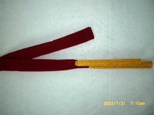 Faja de baile de calabaza roja con flecos de varilla de oro de 14" - Imagen 1 de 2