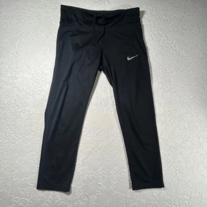 Nike Dri Fit Leggings Damengröße M schwarz hohe Taille Medientasche Hose gebraucht, in einwandfreiem Zustand - Bild 1 von 13