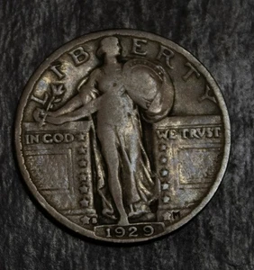 1929 S Standing Liberty Quarter VF   Lot F 947 - Picture 1 of 2