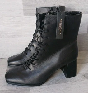 Marks and Spencer Damenstiefel weiches Leder hoher Absatz UK 7,5 schwarz - Bild 1 von 24