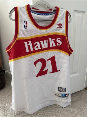 Camiseta deportiva de baloncesto Adidas grande para hombre Dominique Wilkins Atlanta Hawks Foto 1 de 2