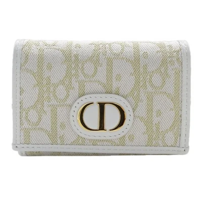 Cartera Dior oblicua estuche para monedas jacquard oro blanco trotador lona herrajes 919659 Foto 1 de 4