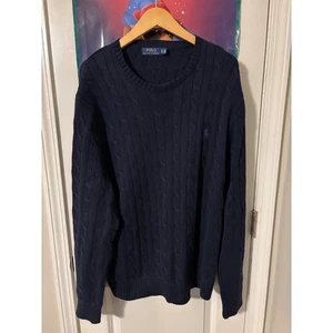 Polo Ralph Lauren Mens Cable Knit Crew Neck Sweater Pullover XL - Picture 1 of 6