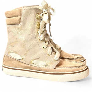 Sperry Top-Sider Acklins Y2K Womens 6 Gold Camo Leather Lace-up High Top Boots - Picture 1 of 11