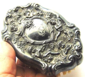 Cherub JUGENDSTIL Kleider Haarbürste STERLING Silber DS Co. Pat. 1901 RAR - Bild 1 von 7